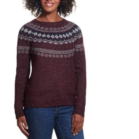 Weatherproof Vintage Fair Isle Crewneck Sweater US Women's M - Picture 1 of 8